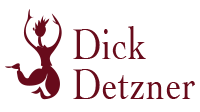 text reading Dick Detzner, with stylized figure of person jumping in the air
