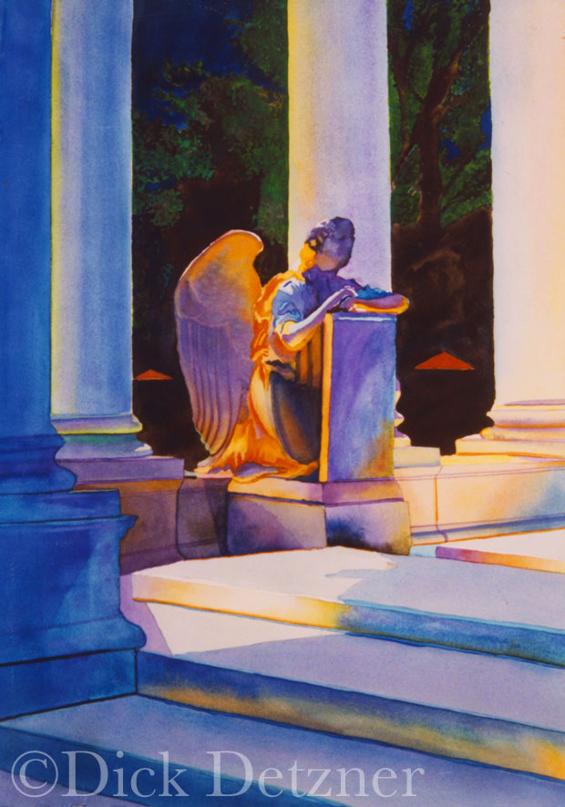 statue of angel kneeling