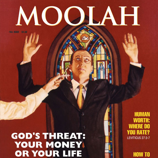 man holding his hands up while getting an injection in his neck