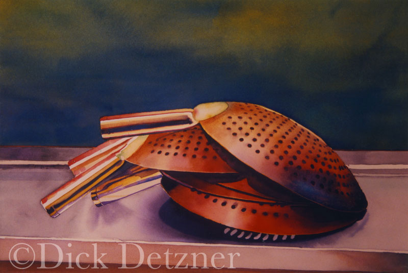 3 large sieves stacked