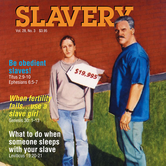 middle-aged man holding price tag of $19,995 around neck of young girl